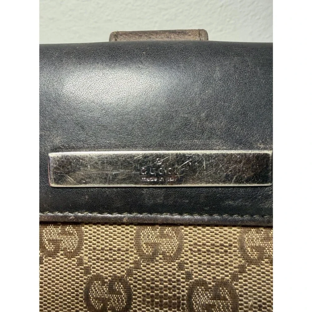 Gucci Brown and Beige Monogram Continental Wallet (Fair) - Picture 16 of 16